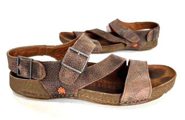 LADIES THE ART Company Brown Leather Sandals Size UK eur40