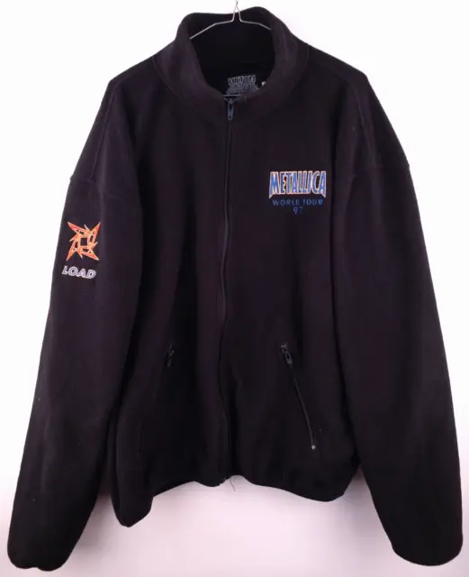 Vintage 1997 Metallica World Tour Fleece Jacket Sweater Hilton Polartec Black XL