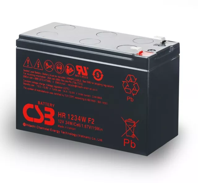 CSB 12V 9AH AGM SLA Battery   12V 7Ah 7.2ah for Eaton MGE UPS NBN Alarm
