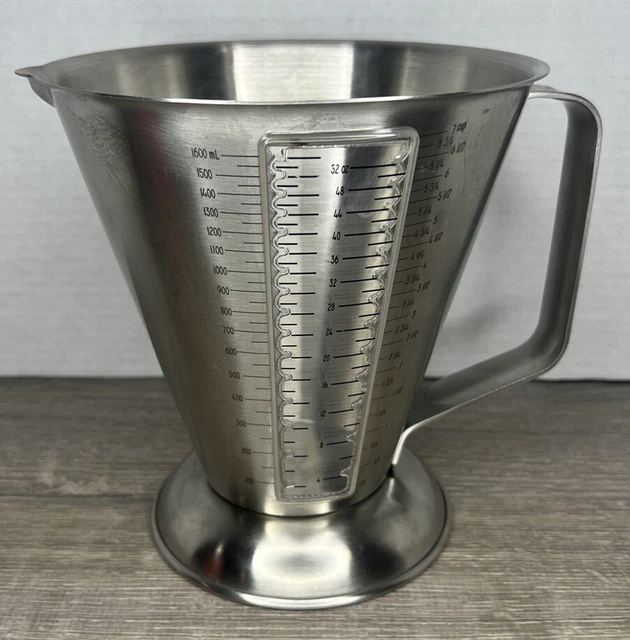 Rare Amco Stainless Steel Measuring Cup 52 Ounces With Handle Rust Proof