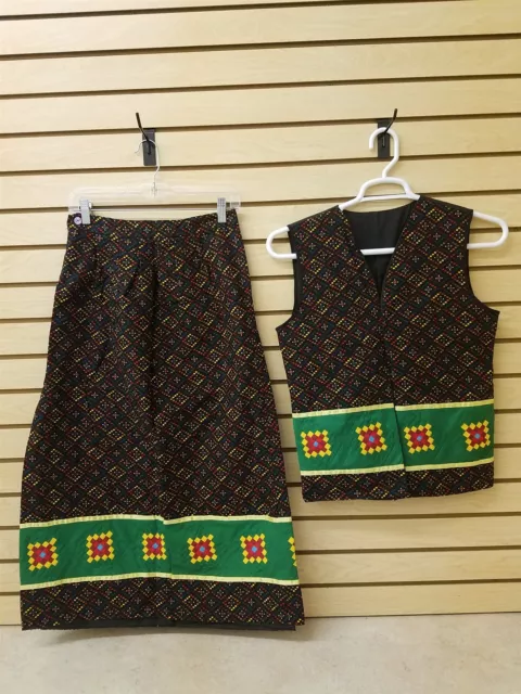 Nice 1 Pattern Seminole Patchwork Design Native American Indian Skirt & Vest Set