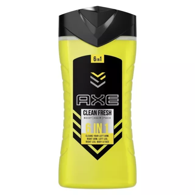 13,65€/L - Axe Men Duschgel 6in1 - Clean Fresh - 12er Pack (12 x 250ml)