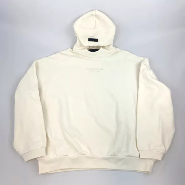 Fear of God Essentials Hoodie Sweatshirt W/ Front Logo in Cream - Men’s Size XL