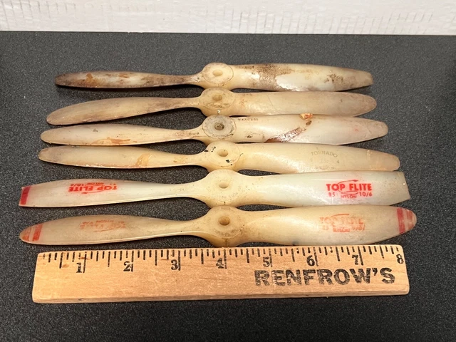 Tornado & Top Flite Nylon RC Airplane Propellers 9" cut 10" 85 10/6 9/4 85C-Used