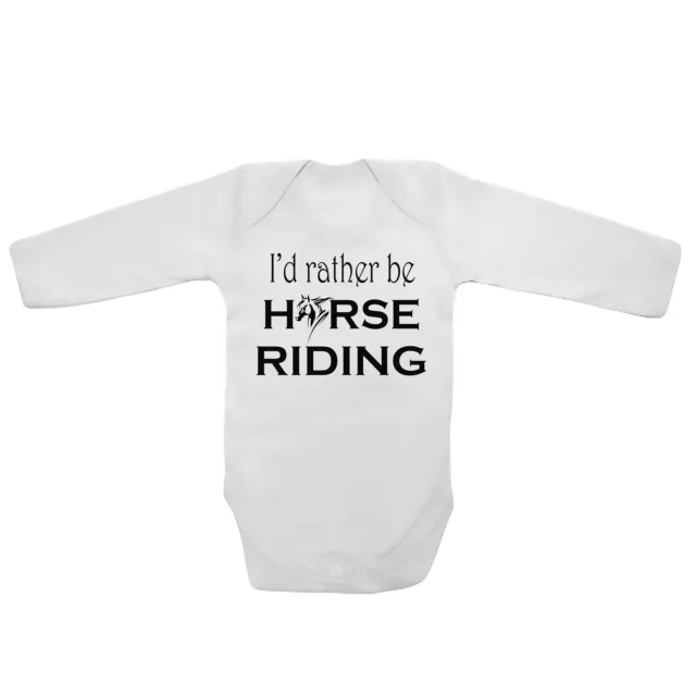 I'd Rather be Horse Riding Baby Vests Bodysuits Grows Long Sleeve Funny Printed