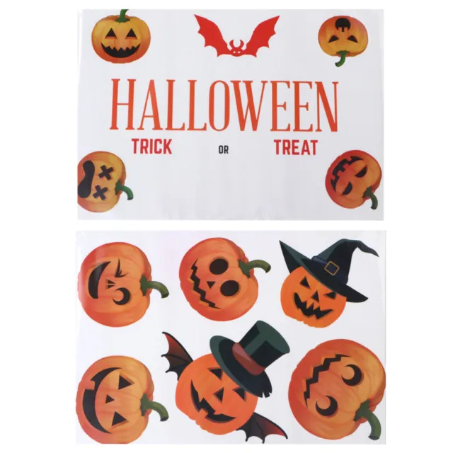 2 Pcs Halloween Pumpkin Decorations Halloween Party Stickers