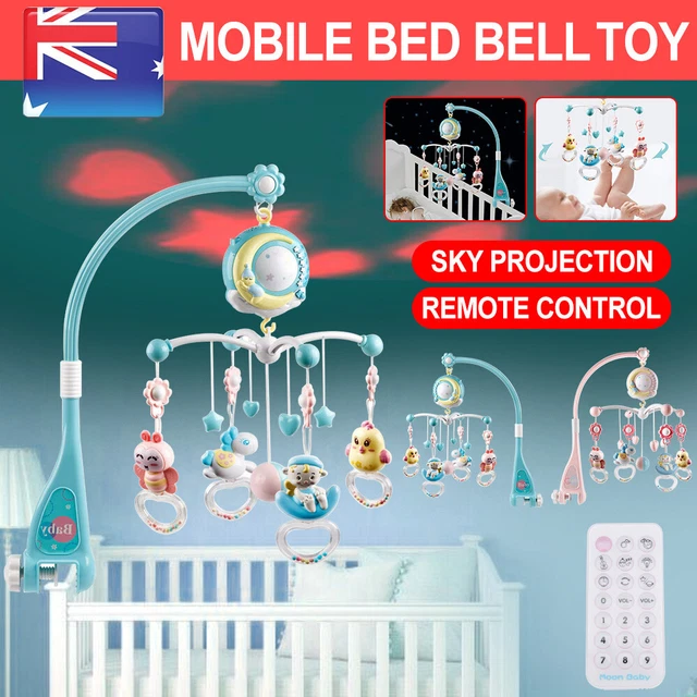 Baby Mobile Crib Cot Musical Toys Wind up Music Box Hanger Arm Bed Bell Kids