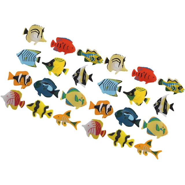 24 Pcs Fish Tank Decor Aquarium Accessory Artificial Fish Desktop Toys Decorate