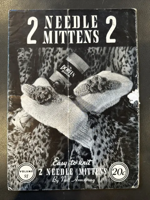 Folleto de 2 guantes de aguja 1945 de colección Nell Armstrong