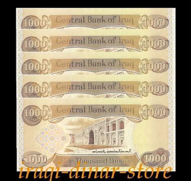 10 x 1,000 Iraq Iraqi Dinar - Unc. Lot of 10 - From A Bundle