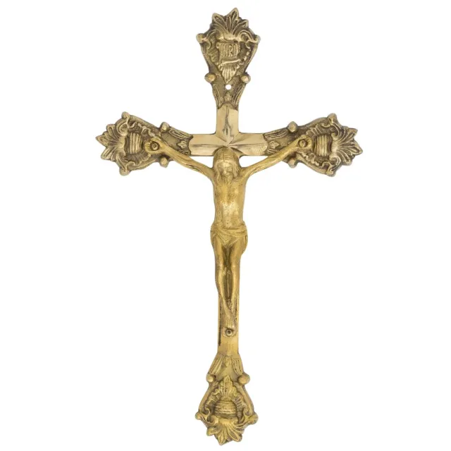 Cruz crucifijo soporte de latón cruz de la pared en anitk nostalgia estilo 32cm