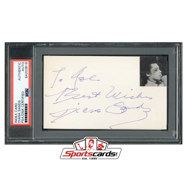 Diana Sands Actress Signed 3x5 Index Card PSA/DNA