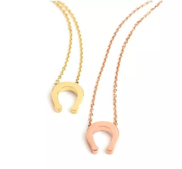 Horseshoe Necklace in Solid Gold 9k,14k,18k Good Luck Horseshoe Talisman Pendant