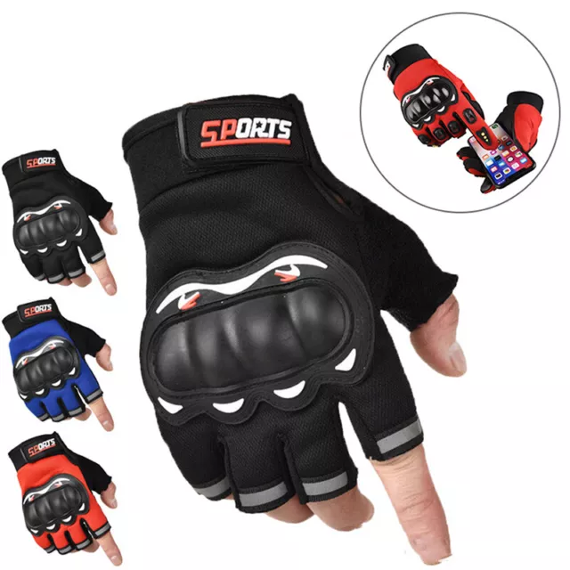 Motorcycle Gloves Breathable Unclosed Finger Racing Gloves for Outdoor Spo-YU