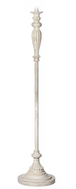 Shabby Chic Floor Lamp Base Antique White for Living Room Reading Bedroom