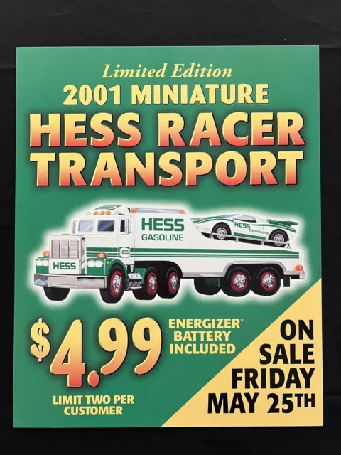 Hess Gas Station Mini Toy Truck Gas Pump Store Advertising Signs - Set of 10