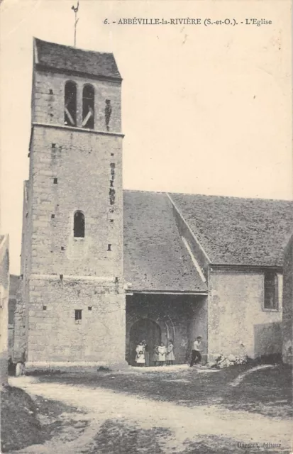 CPA 91 ABBEVILLE LA RIVIERE / L'EGLISE / cliché rare