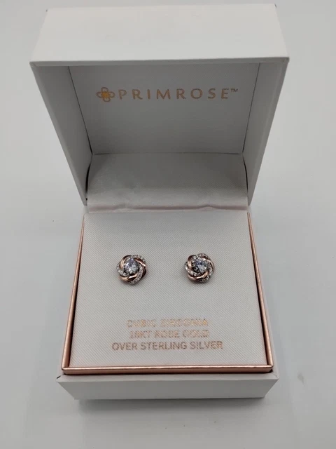 Primrose cubic zirconia top sterling silver earrings