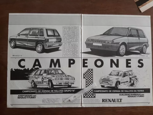 Publicidad automovil Renault 11 turbo y 5 turbo de 1986