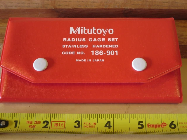 MITUTOYO 186-901 SERIES 1/32" to 1/2" SAE Stainless Steel Radius Gauge