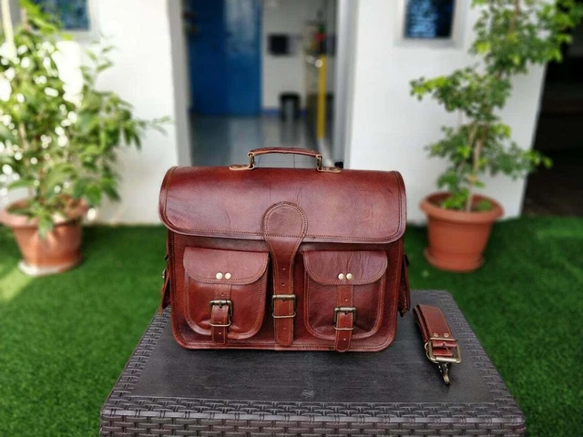 Sac Messager En Cuir De Chèvre Véritable - Marron Vintage, Taille Moyenne, Neuf Sans Étiquette