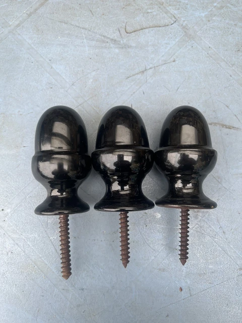 3 Vintage Ceramic Newel Post Top Pole Finials