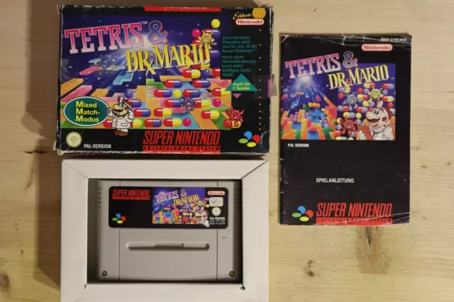 Tetris & Dr. Mario NOE OVP/CIB boxed Super Nintendo SNES