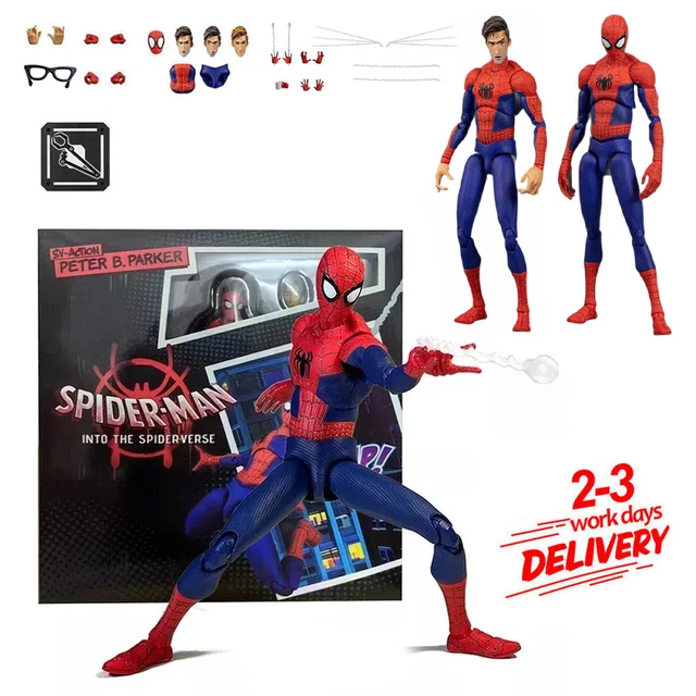 MARVEL SPIDERMAN: INTO the Spider-Verse Action Figure Collectible Peter ...