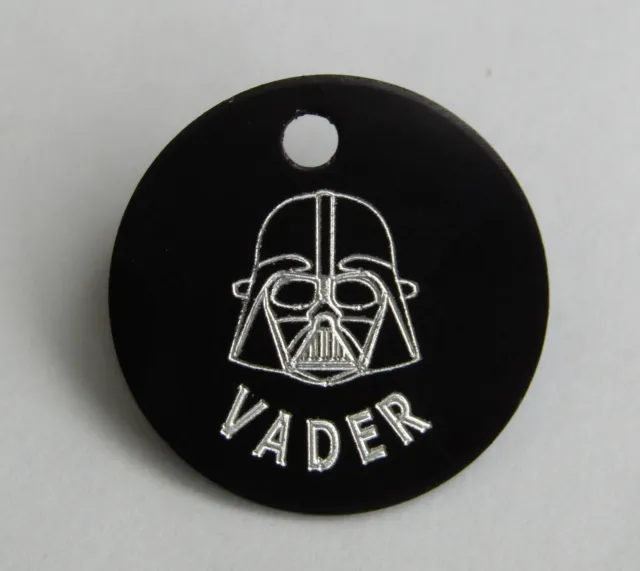 Star Wars Vader Dog Cat Pet Id Tag Personalised With Pets Name & Your Details