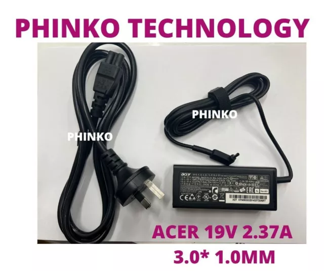 Genuine 45W ACER AC Adapter Charger Compatible ADP-45HE D B DA BA 3.0*1.0mm