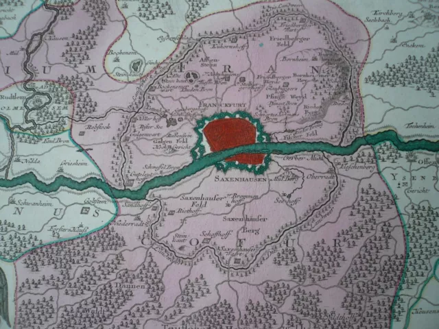 Frankfurt mit Umgebung, anno 1760, Lotter T.C. 'Territorium Sac. Rom. Imp. Lib. 2