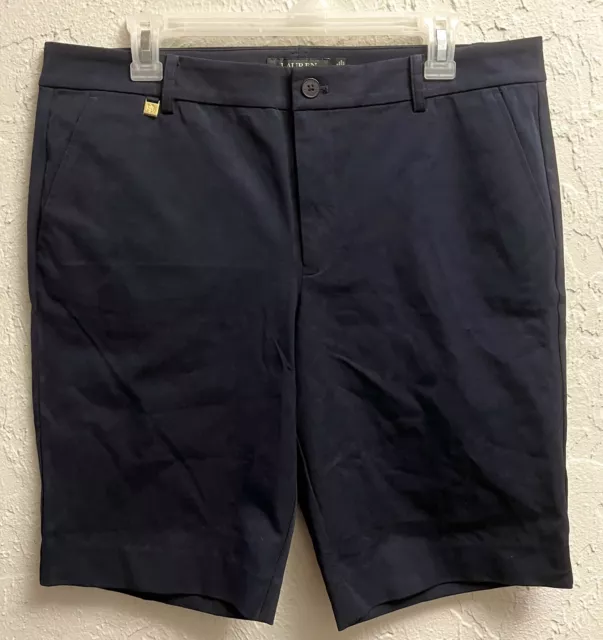 Lauren Ralph Lauren Womens LRL Navy Blue Bermuda Shorts Size 12 Stretch NWOT