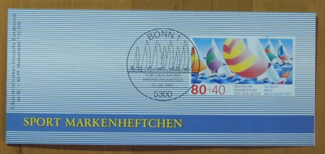 Briefmarken Motiv, Sport 1987 Segeln Markenheftchen, Markenwert 7,20- DM, #B13