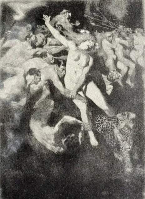 1928 Norman Lindsay, Bacchanalia, Original Collotype 1/550 Free Express W/Wide