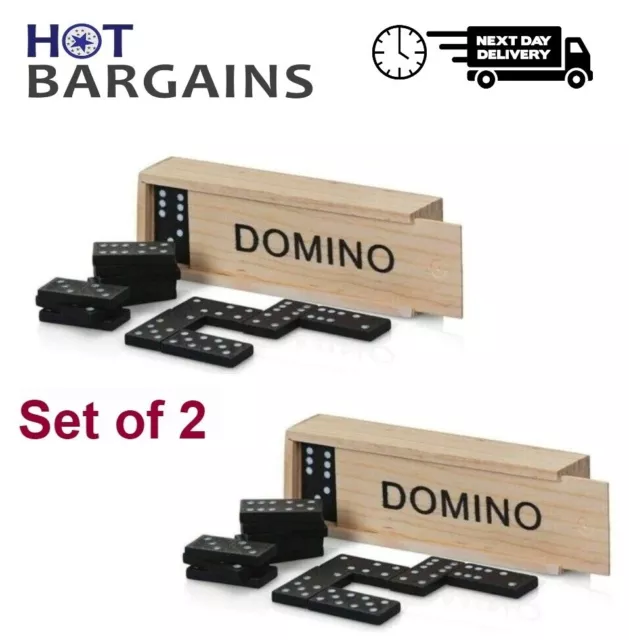 Domino Game Pack of 2 Retro Classic Domino Traditional Game 28Pc Per Set