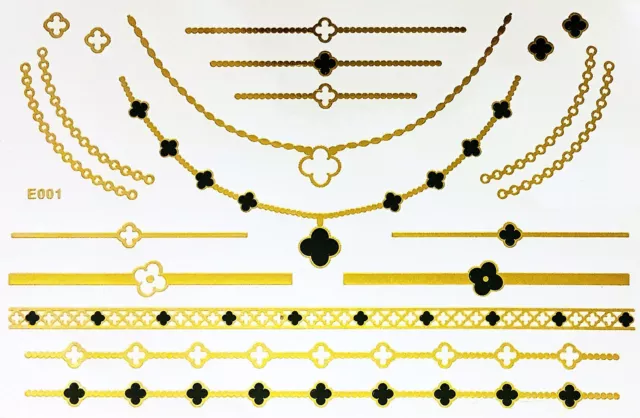 10 Arcos Desechables Temporales Flash Tatuaje Classic Oro Plata 20teile Collar