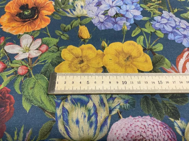 Myrte Rose Blaugrün Baumwolle 140 cm breit Vorhang/Bastelstoff 5
