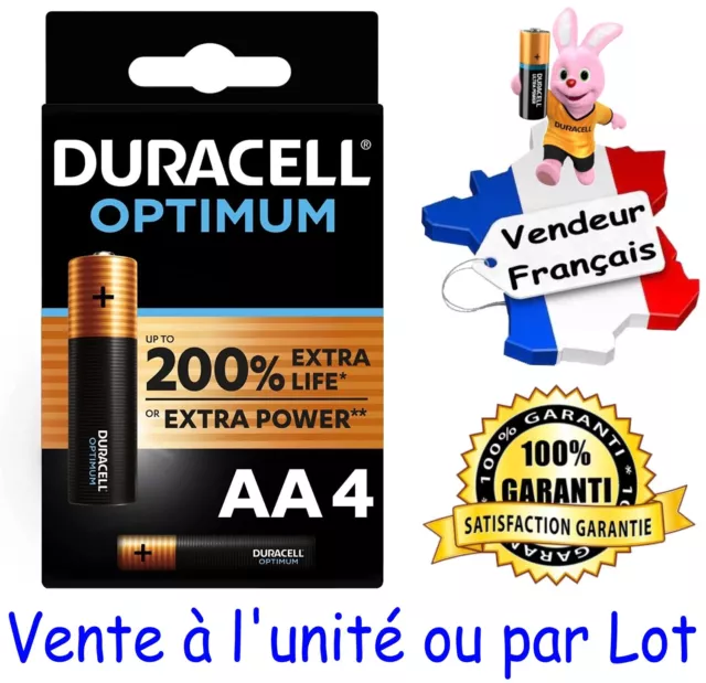 Piles DURACELL OPTIMUM TYPE LR6 AA 1,5V - Dispo aussi : CR2016 CR2025 CR2032 3V