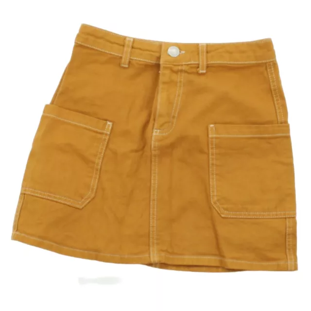 BDG Women's Mini Skirt XS Yellow 100% Cotton Short Mini