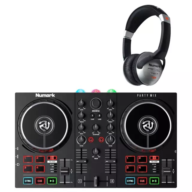 Numark Party Mix II Serato LE DJ Controller mit integrierter Lichtshow + Kopfhörer