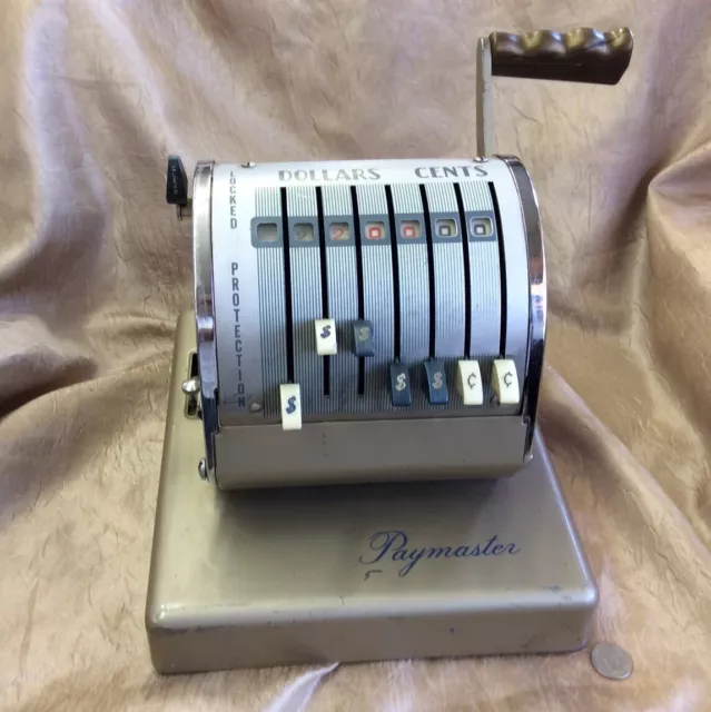 VTG PAYMASTER Series X-550 Check Writer Stamping Machine Locked Protection w Key