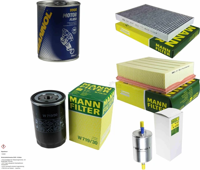 Kit Manutenzione Filtri Auto Set Filtri Mann – Filtro Olio, Aria E Carburante, Per Manutenzione Auto Completa Filtro Olio Originale Mann