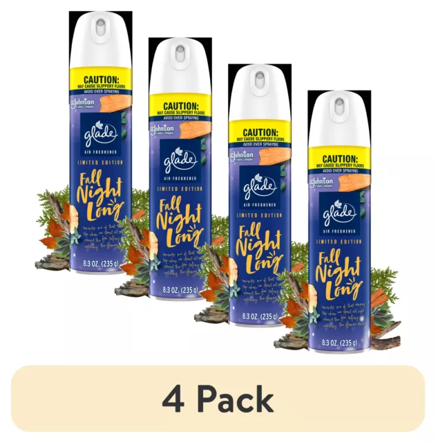 (4 pack) Glade Air Freshener Spray,  Fragrance Infused with Essential Oils,