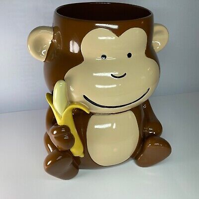 Basura para niños: mono con cesta de desechos de plátano; circo (objetivo) PESADO - ¡4 libras! LINDO
