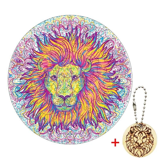 Lion Jigsaw Puzzle Board Set Wooden Toy Kids Christmas Gifts Educational Games