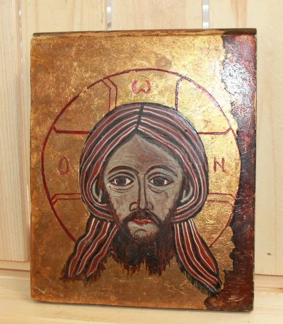 VINTAGE HAND PAINTED Orthodox icon Jesus Christ £149.03 - PicClick UK