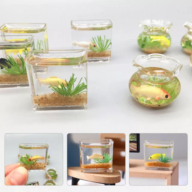 1:12 Scale Mini Fish Tank Aquarium Model Miniature Dollhouse Furniture Ornament