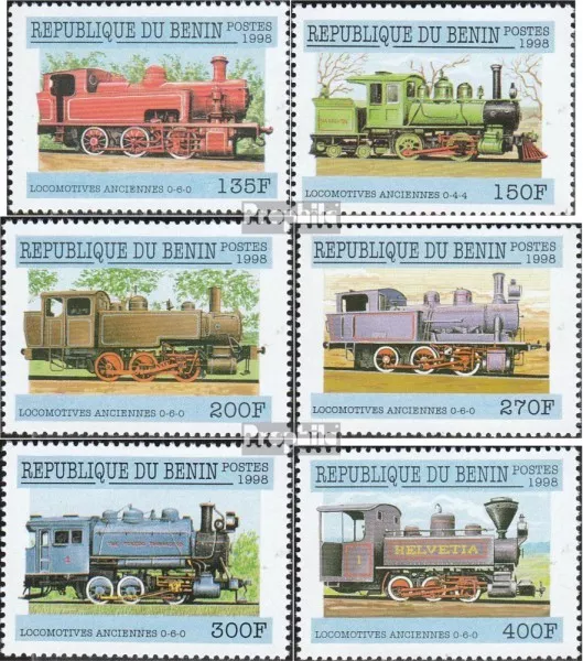 Benin 1024-1029 mint never hinged mnh 1998 Steam locomotives