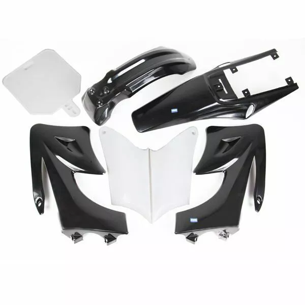 HMParts Dirt Bike Pit Bike Verkleidung SET 125 -150 ccm Schwarz Typ 2