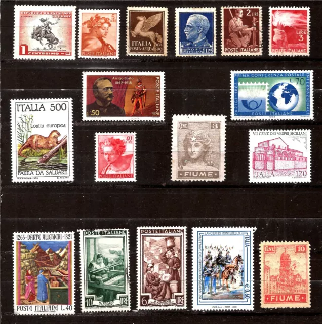 ZY1290 ITALIE :17 timbres neufs , usages courants, faciale en Lire,sujets divers